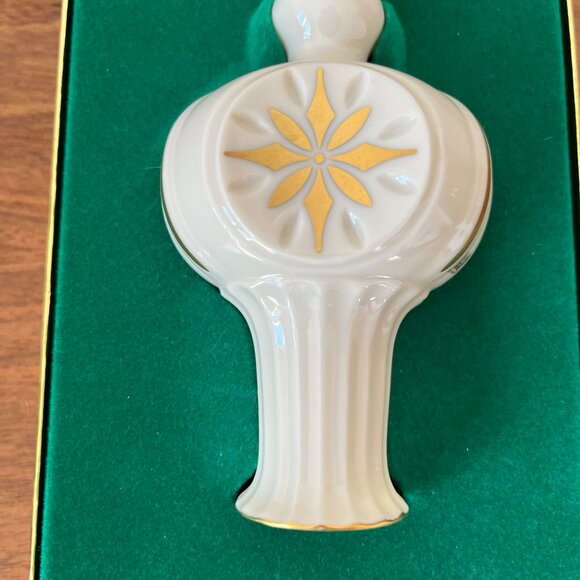 Lenox China Treetop Ornament Vintage 1980s Christmas Tree Topper Gold & White 8" - Picture 9 of 13